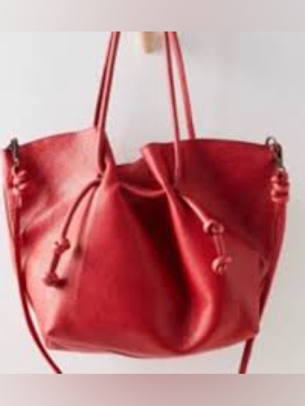 Free People Head Over Heels Tote in Lip Red NWT MSRP $178 100% Leather